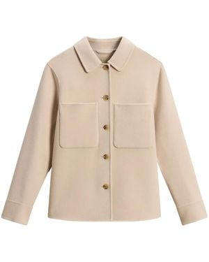Woolrich Buttoned Wool Over Shirt - Natural