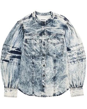 Isabel Marant Puff-Sleeved Denim Shirt - Blue
