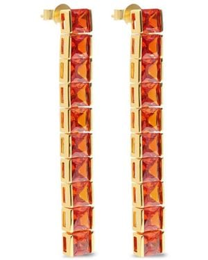 Izabel Display Pendientes Tennis con gemas - Naranja
