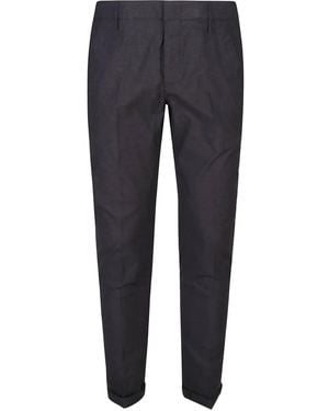 Dondup Cuffed Cotton Trousers - Blue