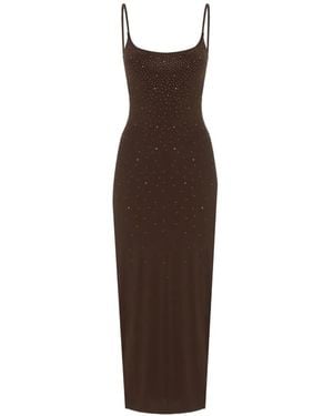 MC2 Saint Barth Evy Crystal-Embellished Maxi Dress - Brown
