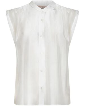 Blanca Vita Mandarin-Collar Blouse - White