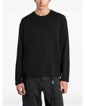 Ann Demeulemeester Slogan-Print Long-Sleeve T-Shirt - Black