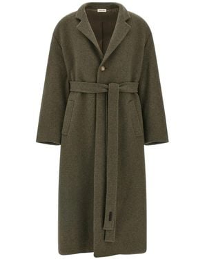 Fear Of God Single-Breasted Belted Coat - Green