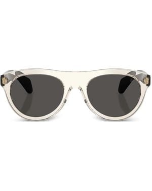 Moncler Splash Round-Frame Sunglasses - Grey