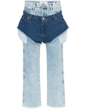 Natasha Zinko Vaqueros Con Pantalones Cortos De Talle Alto - Azul