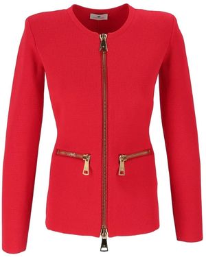 Elisabetta Franchi Zip-Up Cardigan - Red
