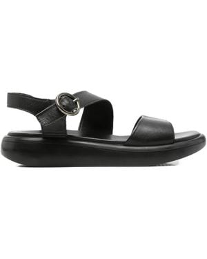 SERGIO MORETTI FIRENZE Buckle-Fastening Leather Sandals - Black