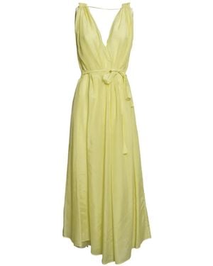 SOLOTRE Belted Sleeveless Dress - White