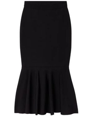 Stella McCartney Compact-Knit Flared Midi Skirt - Black