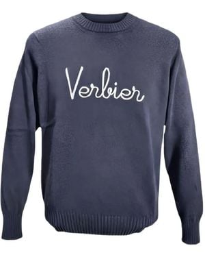 Jurta Slogan-Embroidered Jumper - Blue