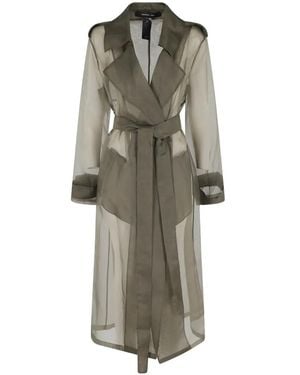 FEDERICA TOSI Sheer Trench Coat - Green