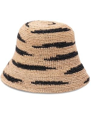 IBELIV Zebra Raffia Hat - Natural