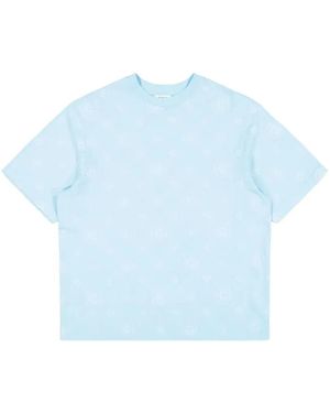 CASABLANCA T-Shirt À Motif Monogrammé En Jacquard - Blue