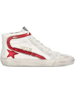 Golden Goose Slide Penstar Nappa Upper Suede Toe Vintage Laminated Star And Wave - Pink