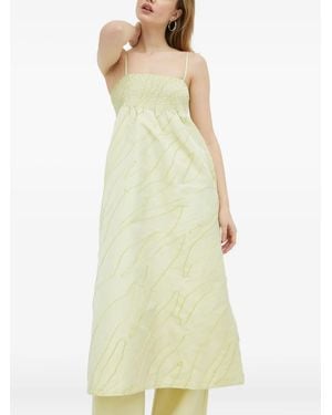 Gestuz Vestido Con Detalle Fruncido - Amarillo