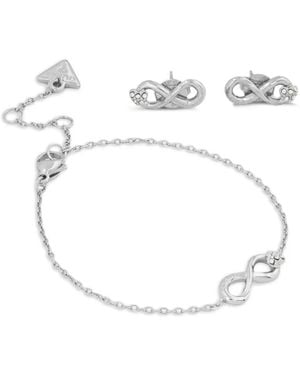 Guess Love Bites Infinity-Motif Crystal-Embellished Jewellery Set - White