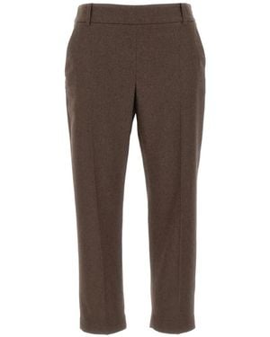 Eleventy Pressed-Crease Pants - Grey