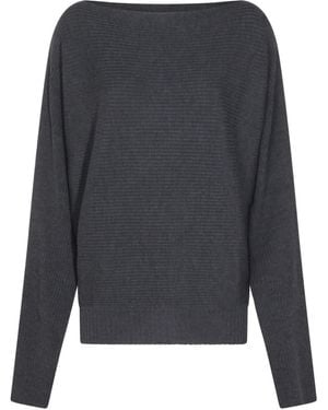 AYA MUSE Pull Côtelé À Encolure Bateau - Gris
