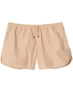 Burberry Logo-Plaque Elasticated Waistband Shorts - Natural