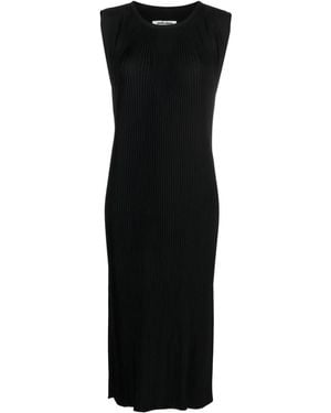Henrik Vibskov Pull Plissé-Crepe Midi Dress - Black