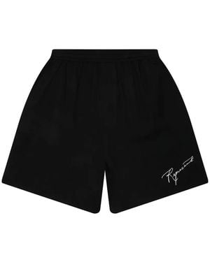 Represent Logo-Embroidered Drawstring Shorts - Black
