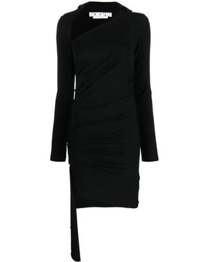 Off-White c/o Virgil Abloh Asymmetric Ruched Minidress - Black