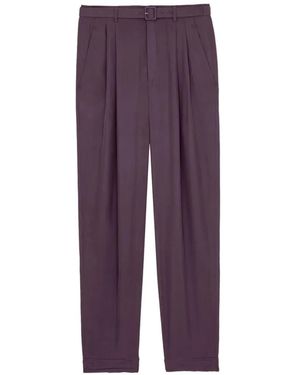 Saint Laurent Pleated-Front Tailored Pants - Purple