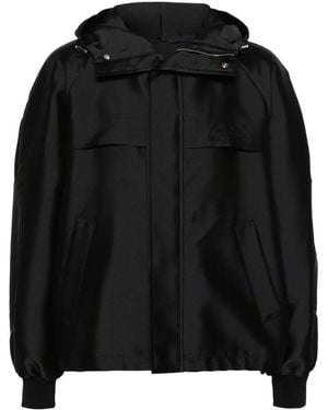 McQueen Embroidered-Logo Jacket - Black
