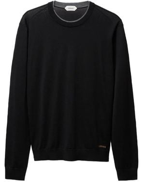 Versace Bestickter Wollpullover - Schwarz