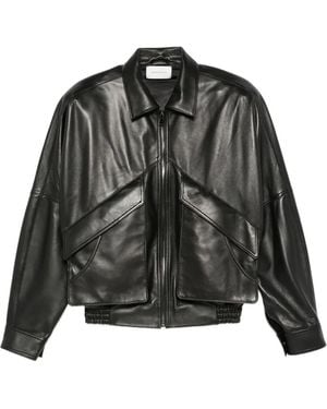 Magda Butrym Zip Leather Jacket - Black