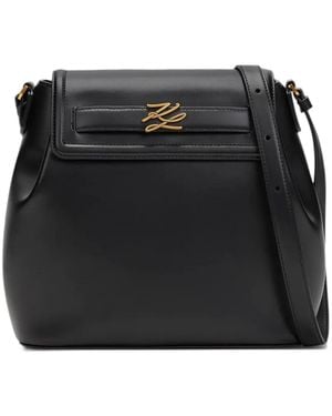 KARL LAGERFELD Mittelgroße K/Autograph Beuteltasche - Schwarz