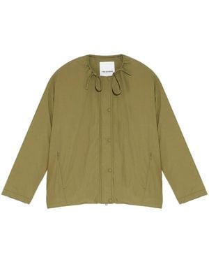Yves Salomon Drawstring-Neck Down Jacket - Green
