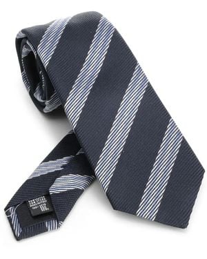 Giorgio Armani Striped Tie - Blue