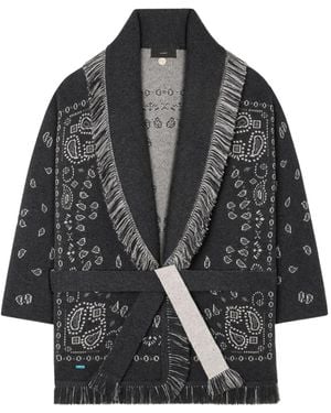 Alanui Vest Met Jacquard En Franje - Grijs