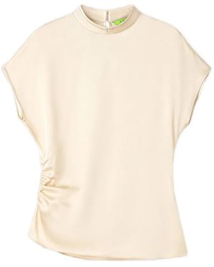 Shanghai Tang Ruched-Detail Blouse - White