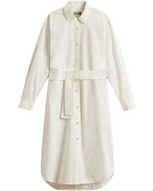 Woolrich Belted Shirt Dress - White
