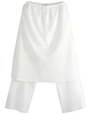 Amomento Layered Drawstring Trousers - White
