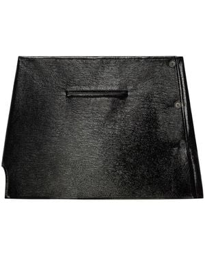 Courreges Oblique Vinyl Mini Skirt - Black