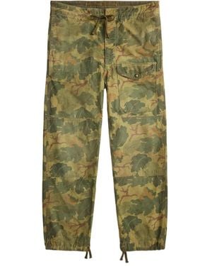 RRL Camouflage Drawstring-Fastening Trousers - Green
