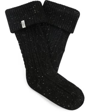 UGG Shaye Cable-Knit Socks - Black