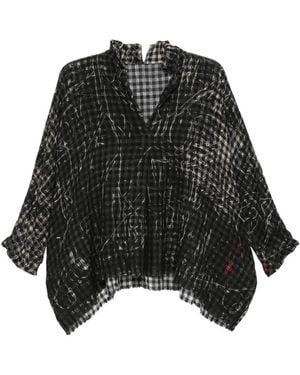 Daniela Gregis Bluse Mit Check - Schwarz
