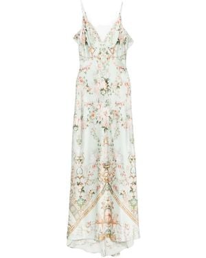 CAMILLA Floral-Print Sleeveless Maxi Dress - White