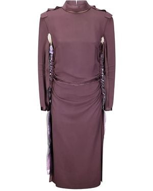Maison Margiela Ruffled-Dropped Midi Dress - Purple