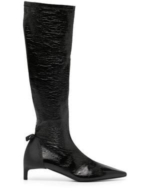 Courreges Scuba Vinyl 30Mm Leather Boots - Nero