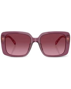 COACH Floral-Print Square-Frame Sunglasses - Purple