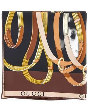 Gucci Belt-Print Scarf - Black