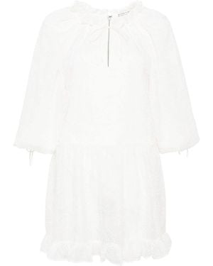 Alice + Olivia Sherrie Embroidered Minidress - White