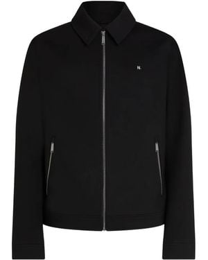 KARL LAGERFELD Punto Zip-Up Overshirt - Black