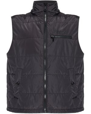 Versace Jeans Couture Insulated Vest With A Stand-Up Collar - Black